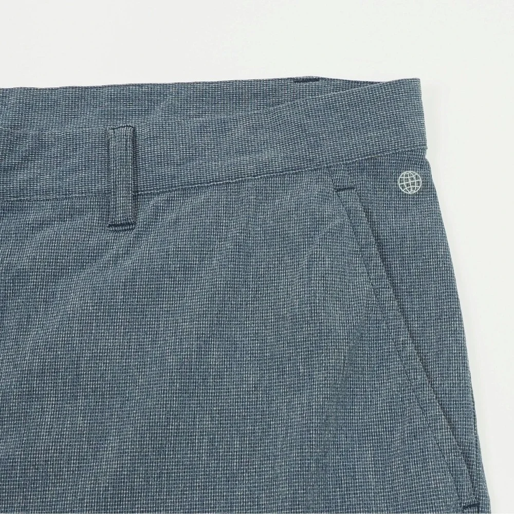 Adidas Golf Crosshatch Shorts Mens 40 Blue Flat Front Performance Stretch Blend